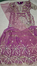 Girls Royal Purple Embroidered Lehenga Choli Set with Dupatta