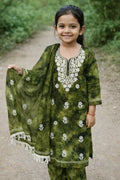 Graceful Green Lucknowi Embroidered Suit Set