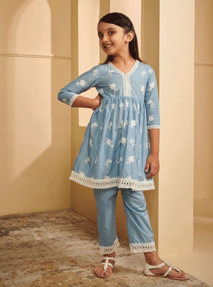 Kids Cotton Printed Kurta Set